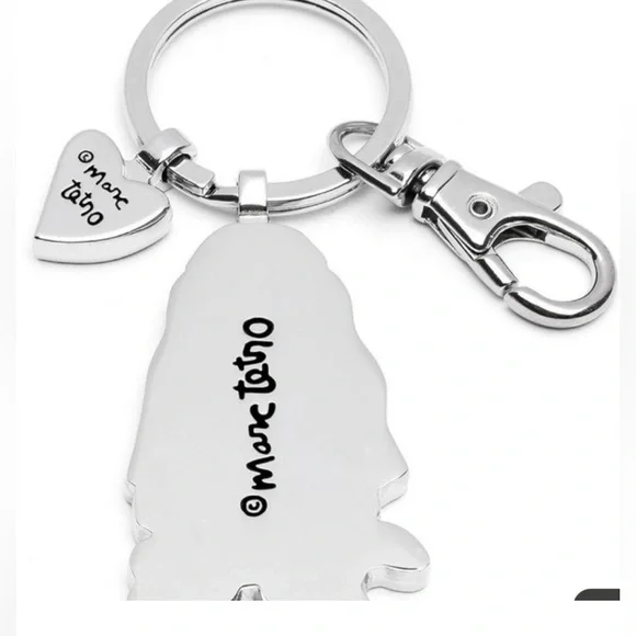 Marc Tetro Basset Hound Dog Keychain Bag Charm with Red Heart Charm - NWOT - Picture 2 of 6